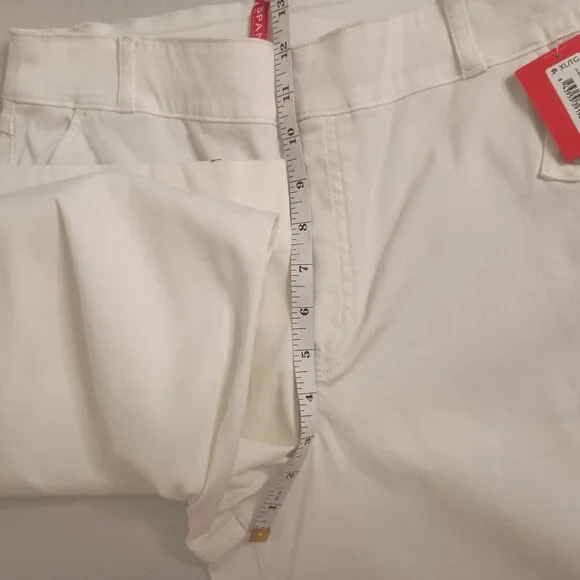Spanx Women’s White Stretch Twill Cropped Wide Leg Pants 4 Pockets Size XL NWT - Picture 12 of 15